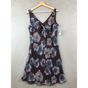 New Alyn Paige Dress Womens 15/16 Purple Blue Floral Sleeveless Vintage Knee Len